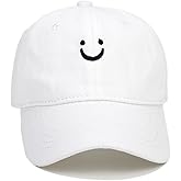 Kids Smile Face Baseball Cap Adjustable Low Profile Unstructured Cotton Sun Hat Visor for 3-7 Yrs Boys Girls