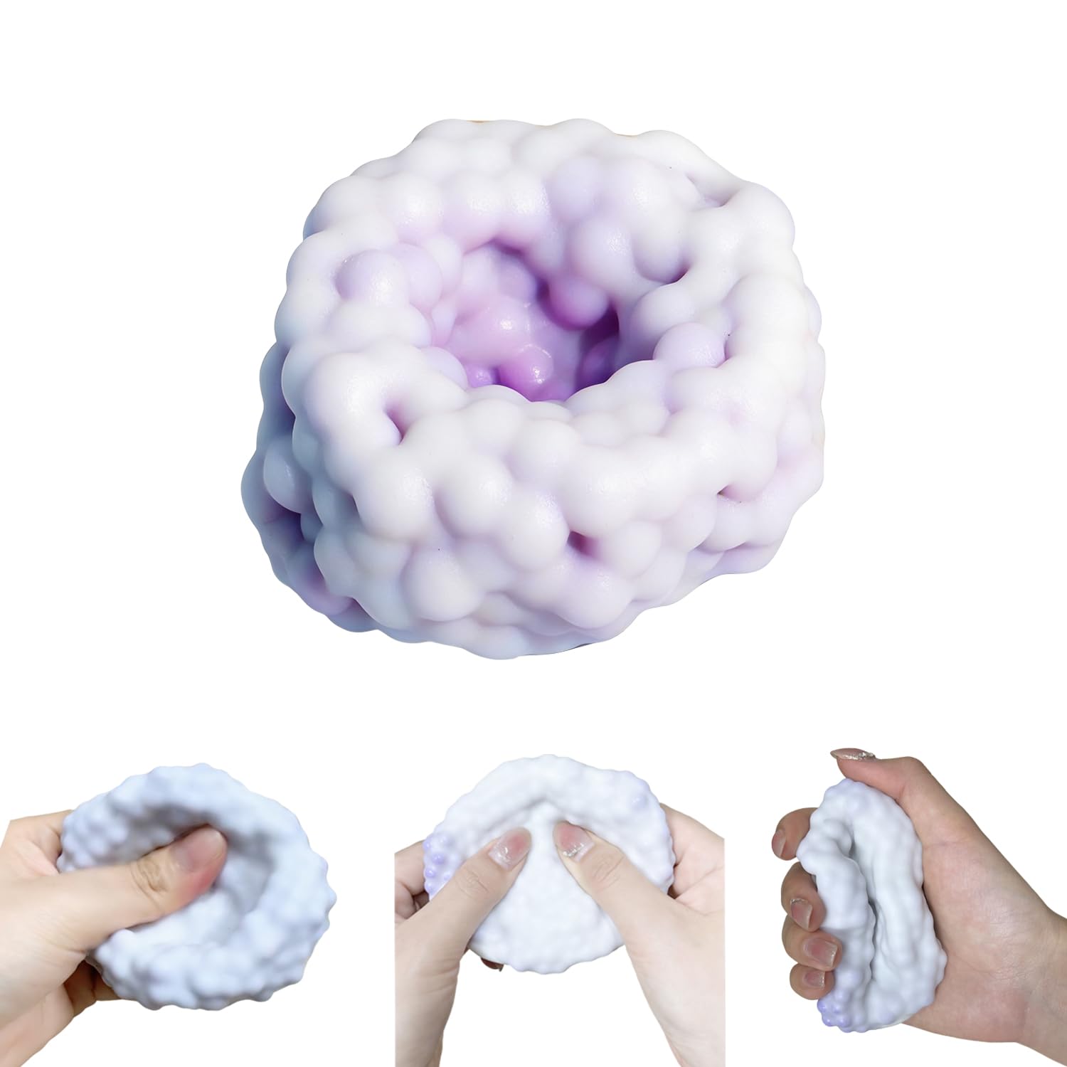 Crunchy Noisy Stress Balls, Sand Filled Crunchy Squishy Balls, Ice Skin Sensory Squeeze Balls for Anxiety Relief & Focus-- Portable Desktop Stress Relief Squeeze Toys