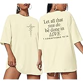 Christian Shirts for Women Oversized Jesus Shirt Religious Faith Tshirts Inspirational Graphic Tees Short Sleeve Top