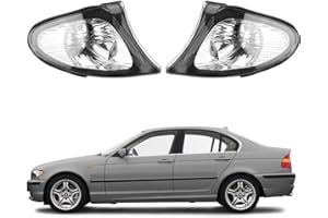Tiny Force Pair Of Clear Turn Signal Corner Lights Compatible with BMW 3 Series E46 320i 325i 325xi 330i 330xi 4DR Sedan Wago
