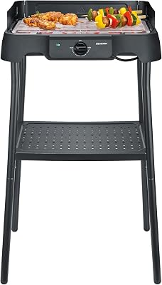 Barbecue Elettrico con Supporto, Griglia in Acciaio Inox, 2000W