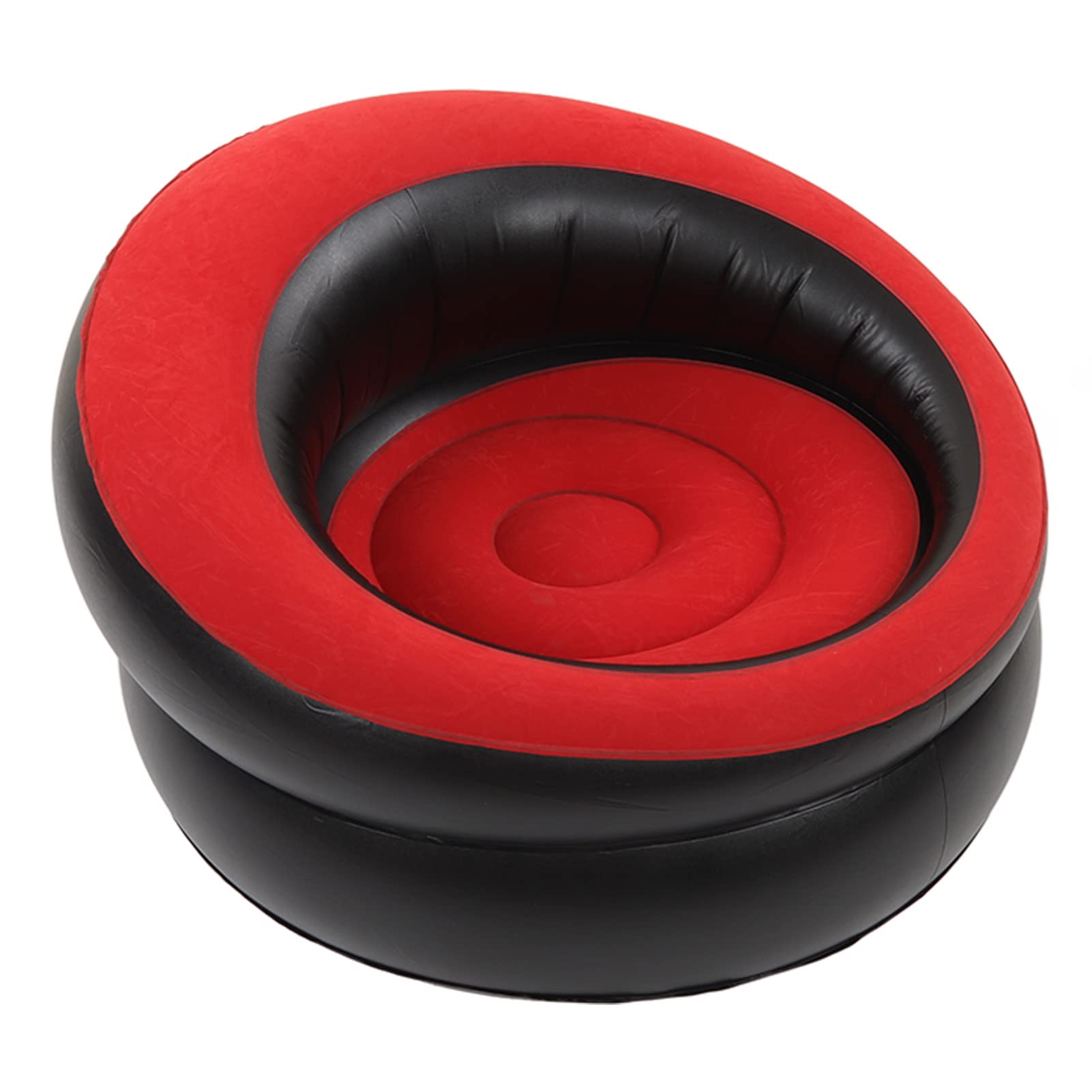 Fockety Inflatable Chair, Ergonomic Blow Up Couch Air Lazy Sofa, Fast Inflation & Leakage Free, Flocking, Red, 78 x 75 x 26.4 cm