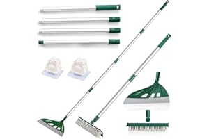 BURFERLY Multifunction Silicone Broom, Magic Broom Sweeper, Household Squeegee Broom for Floor Cleaning, Bathroom, Pet Hair, Green Dog Broom Brush Set (Green)