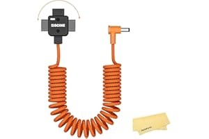 ZGCINE DT-DCL D-Tap to DC 5.5 * 2.5mm Power Cable - 180° Rotatable D-Tap, Anti-Reverse Indicator for Amaran 60ds/60xs, Atomos