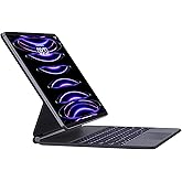iPad Air 13 Inch Case Keyboard (M3/M2, 2025/2024) & iPad Pro 12.9 inch (3/4/5/6th Gen): Magnetic Floating Magic-Style Bluetooth Keyboard Case with Smart Trackpad, Easy-Set Floating Cantilever Stand