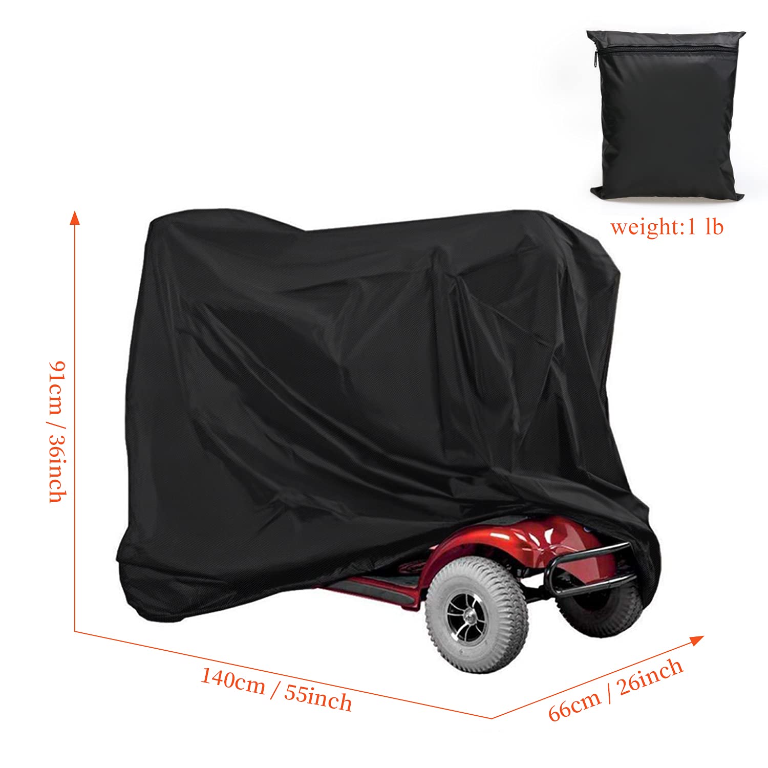 Mobility Scooter Cover,Waterproof Wheelchair Cover for Storage,Mobility Scooter Accessories for All-Weather Outdoor Protection Dust Covers - 55
