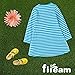 Fiream Girls Crewneck Long Sleeve Dress(160Blue,4T/4-5YRS)