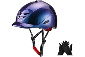 ALMPAL Equestrian Helmets Set, Helmet and Winter Gloves for Horseback Riding, Training Safety Gear, Suit for Youth, Women, Adult