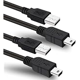 2 Pack 6ft USB Charger Power Cord for Garmin GPS Navigator Nuvi 57 52lm 55lmt 57lm 67lm 2557lmt 2589lmt 2599lmthd 2639lmt 2689lmt 40lm 255w 200 57LM C255 2539LMT 2597LMT Dashcam Gpsmap Charging Cable