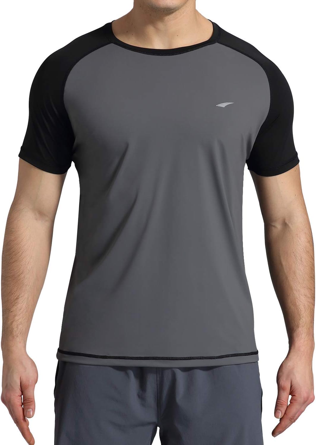 VAYAGER Men's Short Sleeve UPF 50+ Quick Dry Swim Shirt Rashguard Crew Shirt: Sports & Outdoors