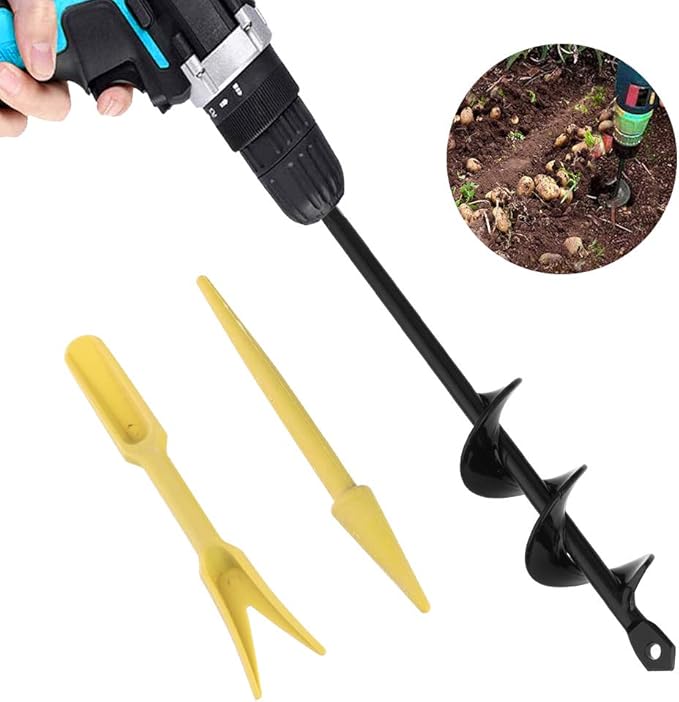 Garden Planter Bulb Auger Drill Bit, Hand Drill Digger Auger for 10 mm Hex Drill (4