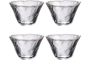 4pcs Japanese Glass Sake Cup Clear Water Cup Cold Sake Serving Glass Cup Tea Cup Home Sake