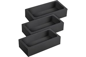HOMOBABE Metal Melting Graphite Crucible Set 3Pcs Heat Resistant Ingot Mold for Oil Storage and Smelting