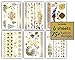 Terra Tattoos Gold Metallic Temporary Tattoos Waterproof Nontoxic Long Lasting Perfect for Beach, Festivals, & more (Boho)