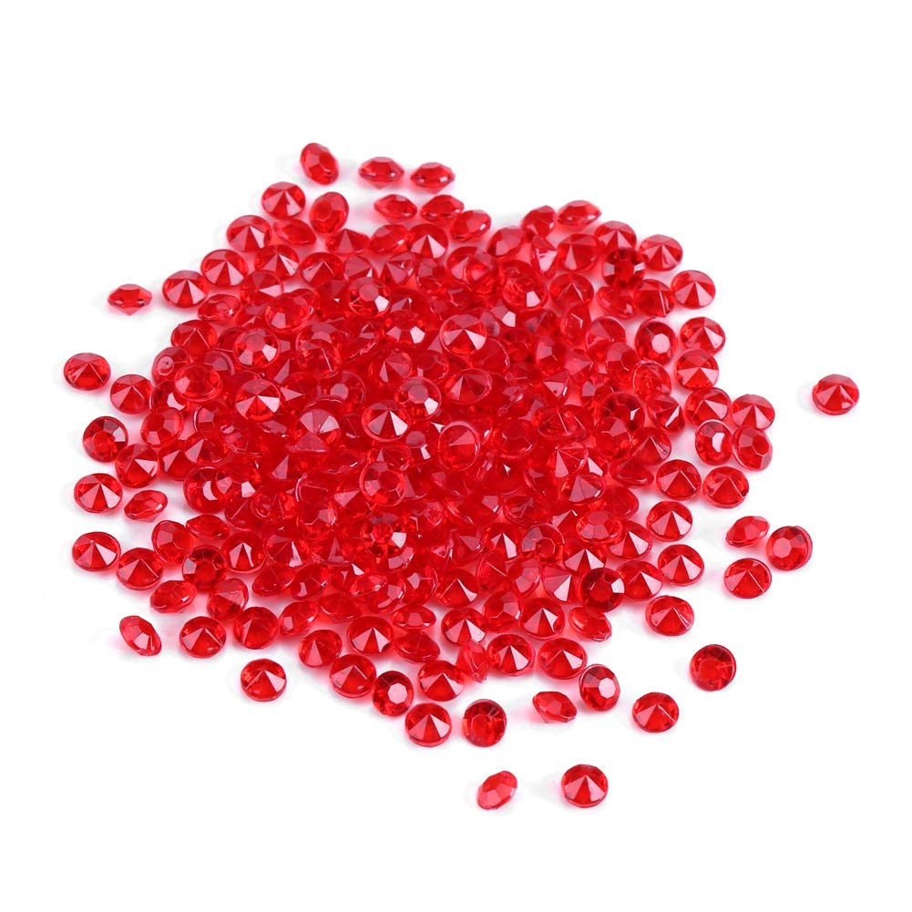 Red Table Scatter,1000 Pcs Vase Filler Beads 4.5mm Acrylic Beads Small Clear Crystal Vase Glass Beads Christmas Vase Filler for Table Centerpiece Wedding Bridal Shower Decoration, No Hole(Red)