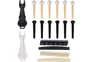 ZEYIYER 12 PCS Acoustic Guitar Bridge Pegs, Acoustic Guitar Pins, Replacement Bridge Pins for Acoustic Guitar, White and Black