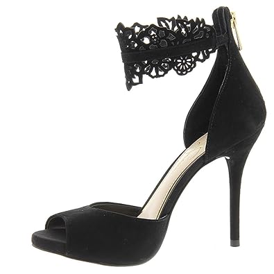 Amazoncom Jessica Simpson Womens Bonney Peep Toe Ankle Wrap Suede