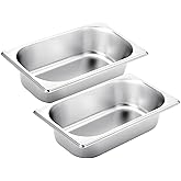 Funnymoom 2 Pcs Loaf Pans for Baking Bread 9.5 x 5 Inch Stainless Steel Bread Loaf Pans Baking Pan Bakeware for Bread Casseroles Vegetables Dishwasher Safe