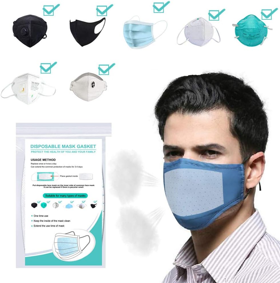 Disposable Gasket,Anti Dust Breathable Mouth Cover Face Cover Gasket (50Pcs, Rectangle)