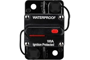 N\C 100 AMP Fuse Holders,Audio Circuit Breaker,Reset Fuse Inverter, 12V-48V DC Fuse Holder,Replace Fuses,with reset button,for Automotive Marine Boat Audio System Current Overload Protection