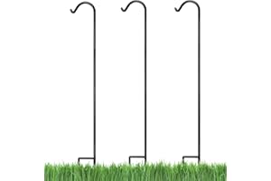 ASHMANONLINE Ashman Black Shepherd Hook 92 Inch (Pack of 3), 1/2-Inch Thick, Solid Metal Single Piece Hook, Super Strong, Rust Resistant, Hanging Plant Baskets, Heavy Bird Feeders & More.
