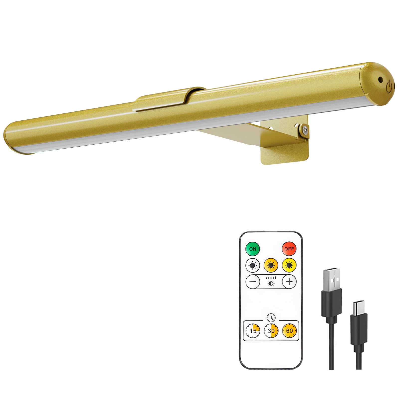 Photo 1 of Swatia Wireless Picture Light, 16 in Picture Lights for Wall, Dimmable 5200mAh Recharging Battery Picture Light with Remote Control for Wall, Gallery Dartboard Art Bedroom
