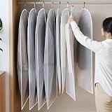 Niviy Garment Bags 60x140cm 6 Pack Dustproof Waterproof Moth-Proof Black Side view 7