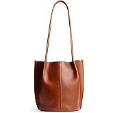 Portland Leather Goods Devan Bucket Tote – Handmade with Full-Grain Hides – Dual Shoulder Straps & Interior Pockets