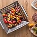 Grill Basket Wok Topper Pan Smoker for Grilling Barbecue Vegetables Fish Stir Fry Seafood Kabob Pizza or Veggies 100% Heavy Duty Stainless Steel BBQ Camping Cookware Charcoal Gas Outdoor Accessories