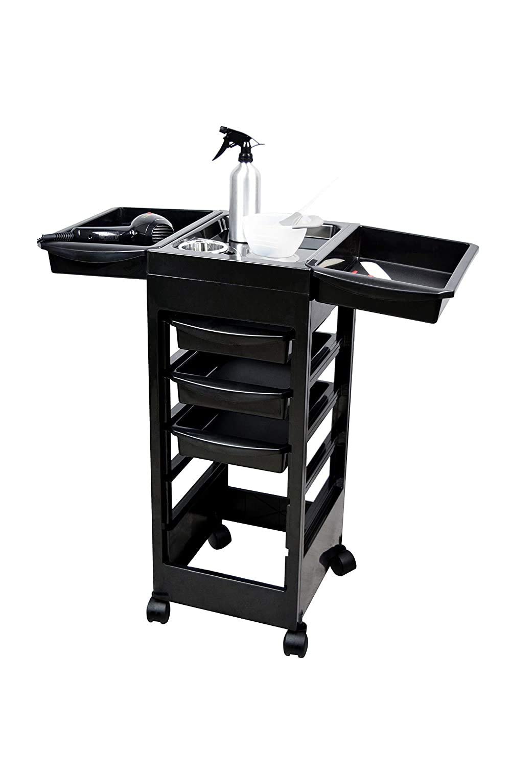 Salon SPA Beauty Hairdressing Rolling Trolley Cart with 5 Drawers Storage Cart: Beauty