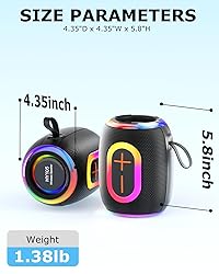 Foseener Portable Bluetooth Speaker with Stereo