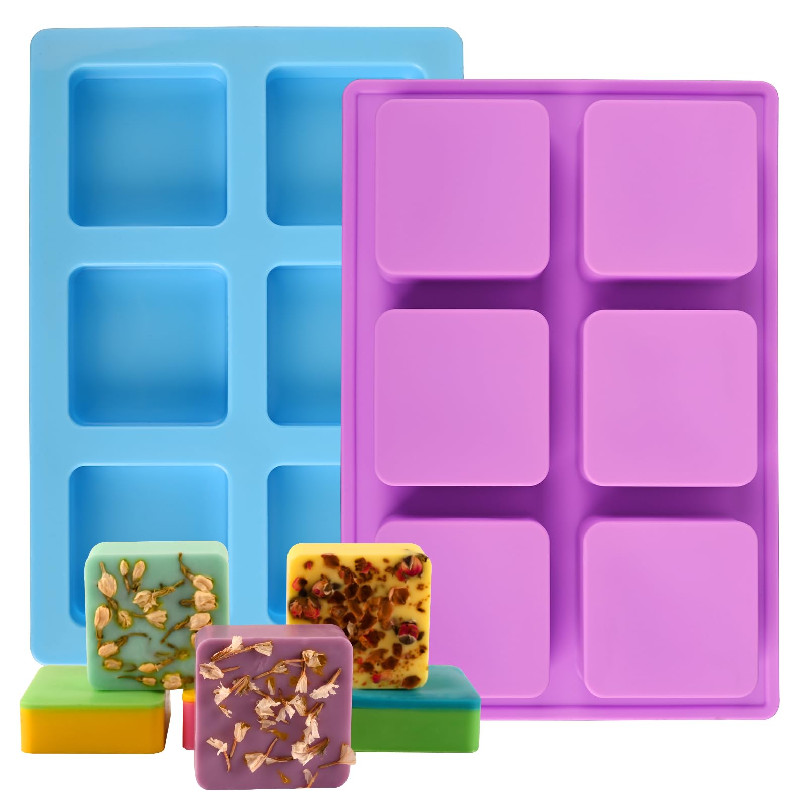Sakolla 2 Pack Silicone Soap Molds for Soap