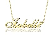 AOLO Isabelle Heart Name Necklace 18k Gold Plated