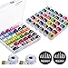 Paxcoo 72 Pcs Bobbins and Sewing Thread with Case for Brother Singer Babylock Janome Kenmore (Assorted Colors)