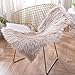 LEEVAN Fur Computer Chair Cover Faux Sheepskin Fur Rug Fluffy Chair Couch Cover Shaggy Throw White Fur are Rugs for Bedroom Sofa Living Room Floor Mat Carepet- 2 ft x 3 ft, Light Coffee