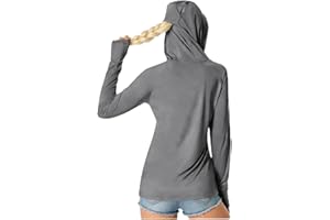 Women Lightweight UPF 50+ Athletic Jacket, Hooded Sun Shirts Long Sleeve Sun Protection Zipper Hoodie with Thumb Hole
