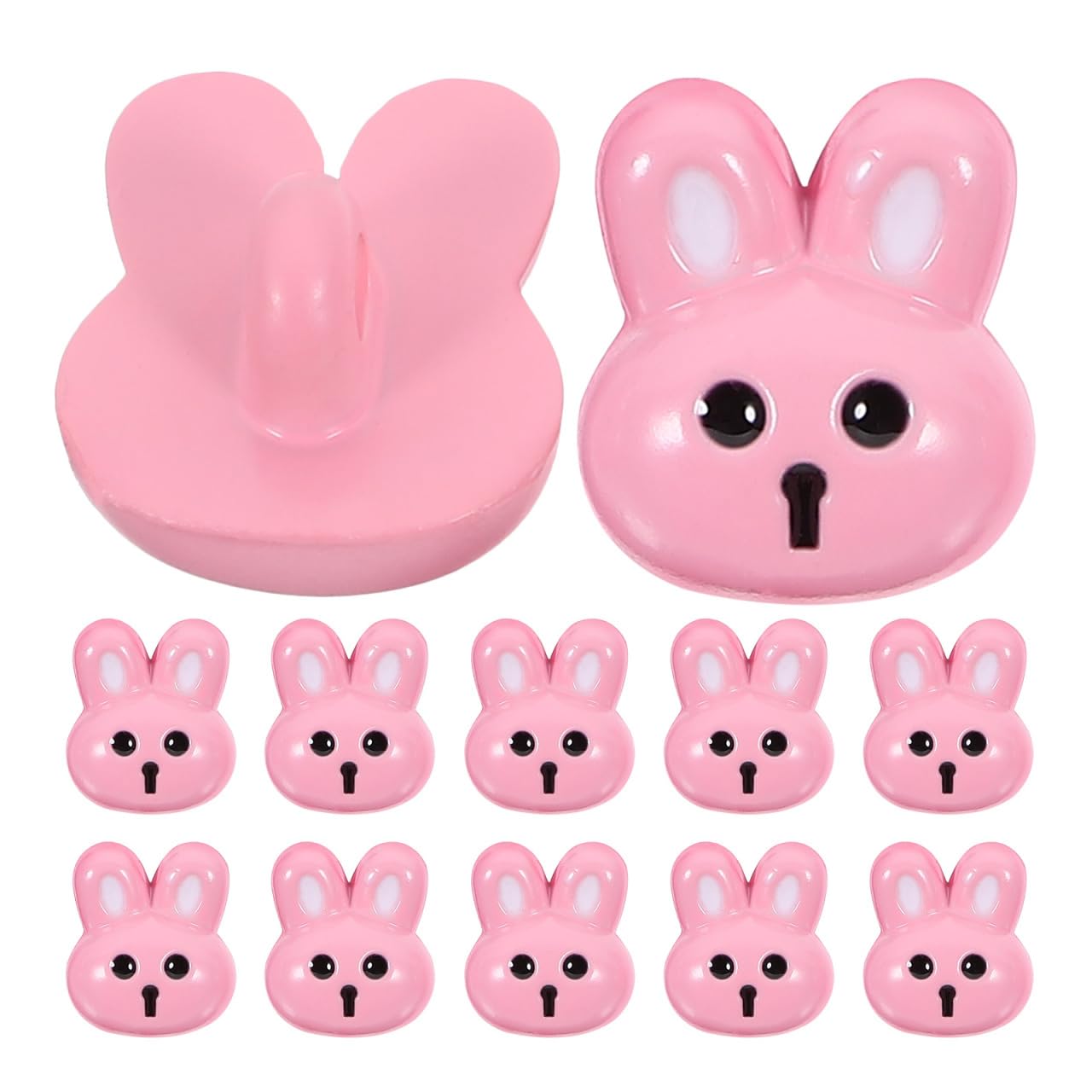 Tofficu 12Pcs Small Resin Rabbit Buttons for Sewing Clothes Decoration Kids Coat Buttons Easter Craft Accessories