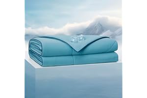 Dream Valley® Outlast® Cooling Comforter, NASA Temperature Regulation Technology Cooling Blanket, Q-Max > 0.4 Everlasting Cooling for Night Sweats, Hot Sleepers, Dream Blue, 68"x90" Twin XL