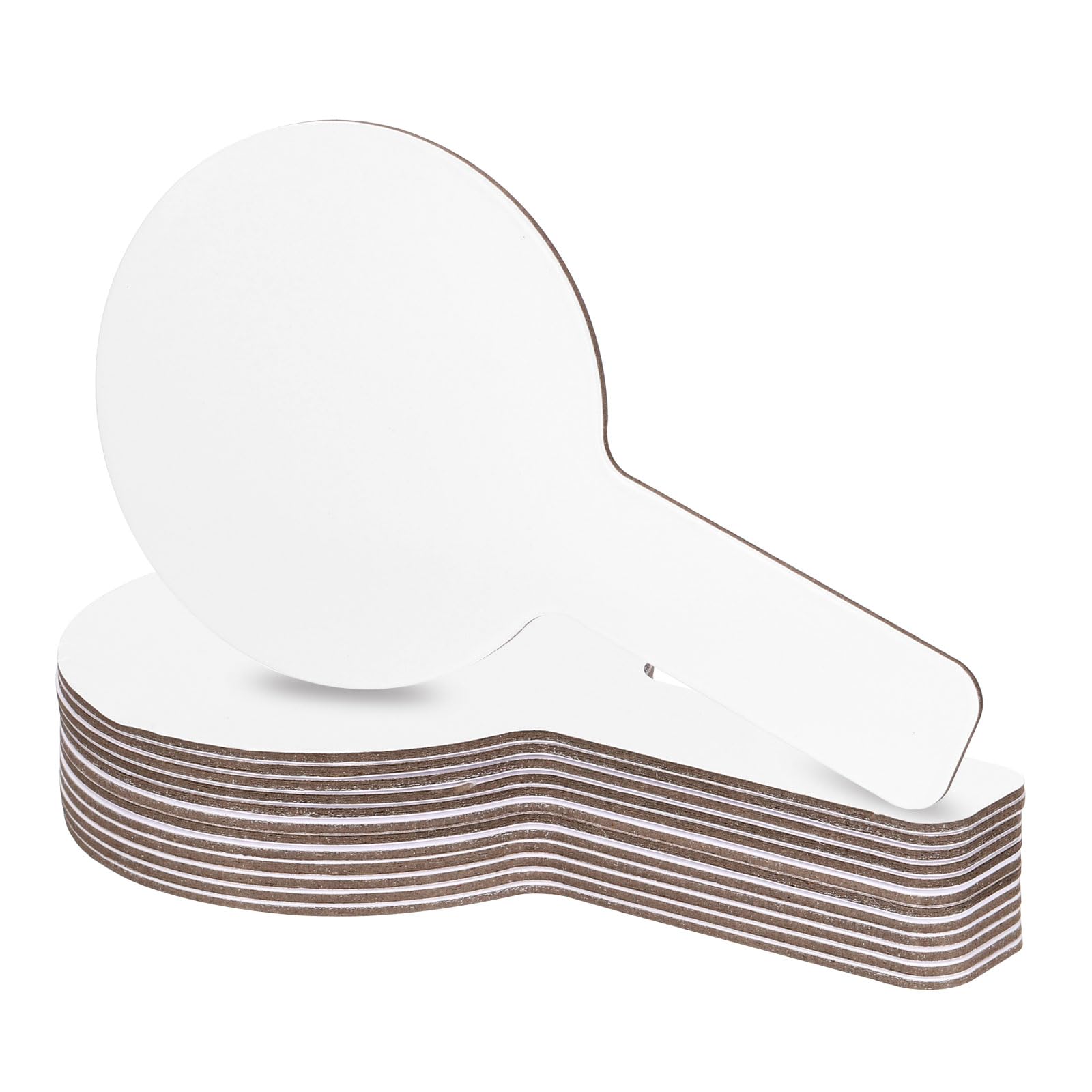 PATIKIL 9x5in Thickened Dry Erase Paddles, 12Pcs Handheld Double Side Circle Answer Paddle Dry Erase Boards for Voting Game Teaching Classroom Office Party