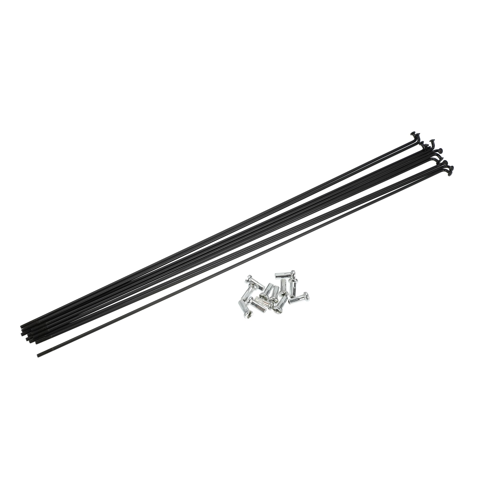 TUCKBOLD 12 Pcs 14G J Bend 293mm Bike Bicycle Spokes with Nipples Black Automotive Parts