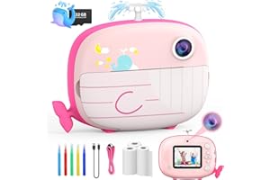 Usteetic Kids Camera Instant Print 12MP Instant Camera for Kids Ink Free Printing Camera for Kids Aged 3-10 Selfie Camera for Kids 3-12 Year Old Boys Girls Gifts Pink
