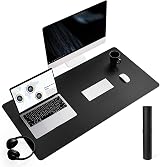 YSAGi Non-Slip Desk Pad Waterproof PVC Leather 90x43 cm Black