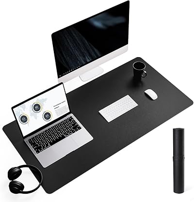 YSAGi Non-Slip Desk Pad Waterproof PVC Leather 90x43 cm Black