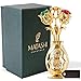 Matashi 24K Gold Plated Flowers Bouquet & Vase Ornament w Crystals – Stunning Home Decor Showpiece for Living Room, Bedroom – Perfect for Mother’s Day, Birthday - Gift for Mom, Wife, Grandma, Daughter
