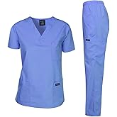 Dagacci Scrubs Medical Uniform Women and Man Scrubs Set Medical Scrubs Top and Pants