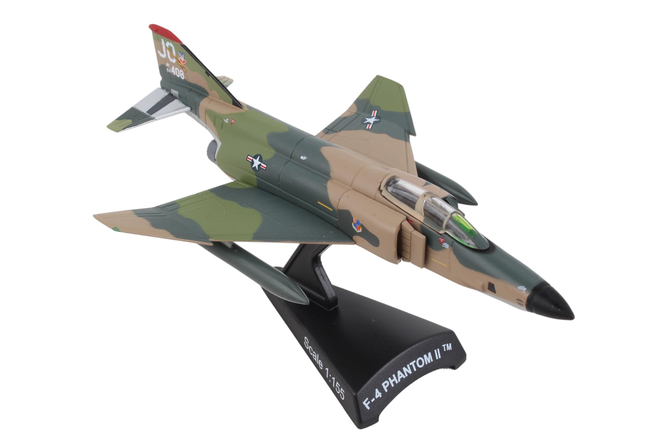 Daron F-4 Phantom II™ Southeast Asia Camo Die-Cast Model – 1:155 Scale Supersonic Fighter-Bomber Replica with Display Stand, Highly Detailed, 4.9” Length x 3.2” Wingspan, Adult Collectible Ages 14+ Image