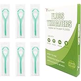EasyHonor Dental Floss Threaders for Braces, Bridges, and Implants,Green, 210 Count (6 Pack)