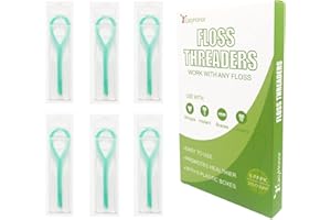 EasyHonor Dental Floss Threaders for Braces, Bridges, and Implants,Green, 210 Count (6 Pack)