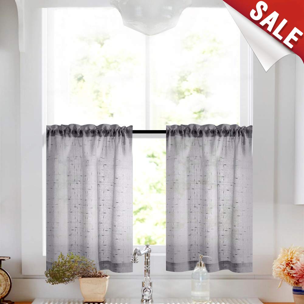 Curtains Pelmets Kitchen Rod Pocket Sheer Tier Curtain For Half