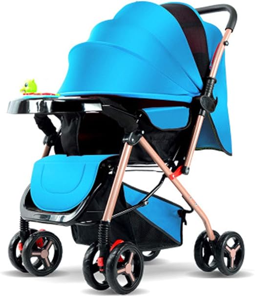 Amazon.co.jp: ベビーカーベビーカーベビーカーとチャイルドシートコンボ幼児乳母車新生児折りたたみ式アンチショックハイビューキャリット ベビーカー,ブルー: ホーム&キッチン